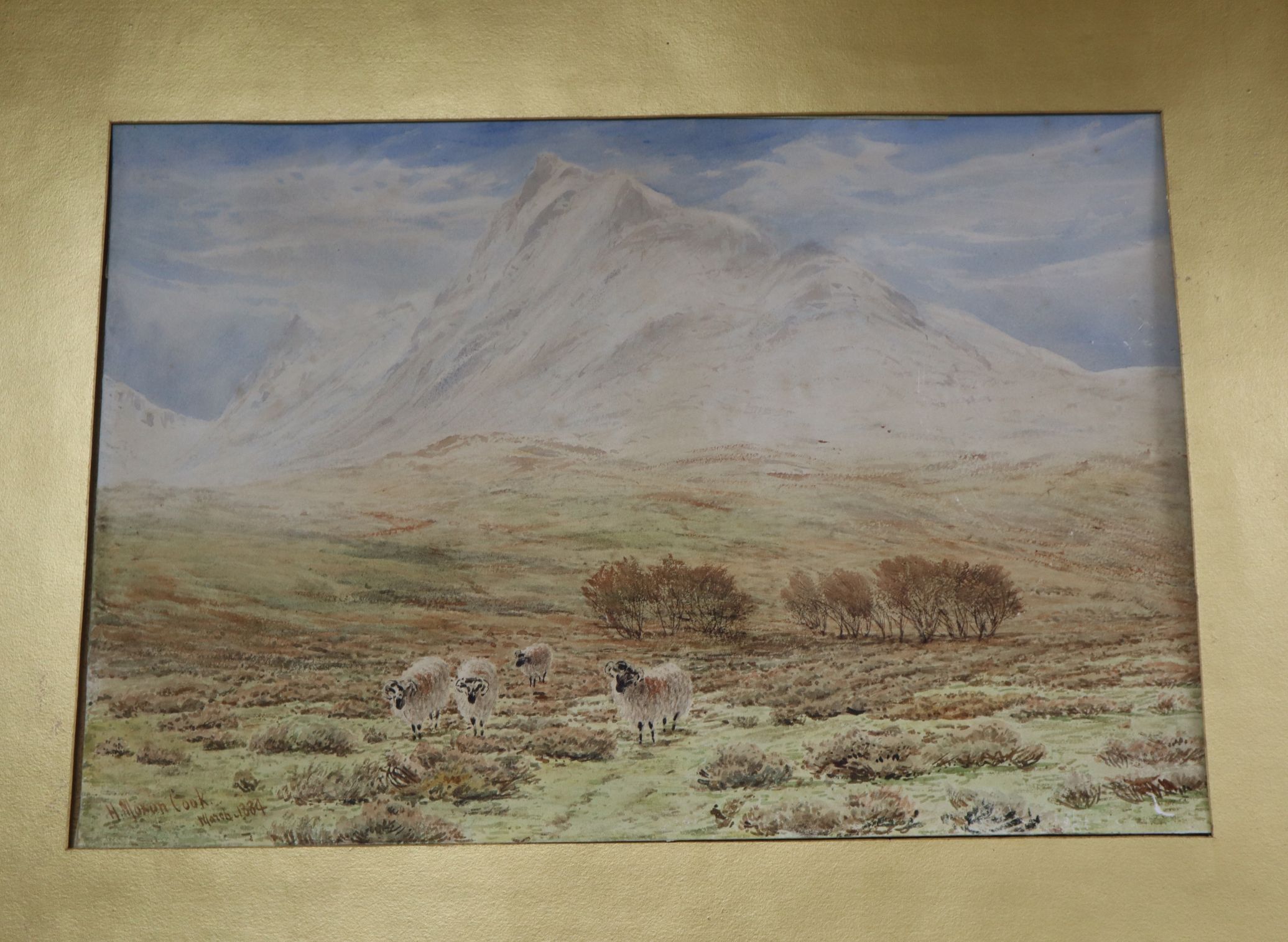 Herbert Moxon Cook (1844-1920), watercolour, Ben Nevis, from near Arrivain, Argyllshire, signed - Image 2 of 2