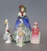 A Royal Doulton figure of 'Norma', No. M36 and three other items, comprising another Royal Doulton
