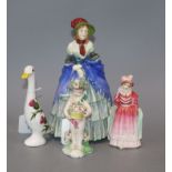 A Royal Doulton figure of 'Norma', No. M36 and three other items, comprising another Royal Doulton