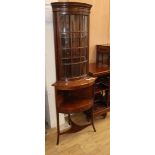 A George III mahogany bowfront wash stand, with corner cabinet top H.164cm