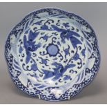 An Arita blue and white lobed dish diameter 30cm