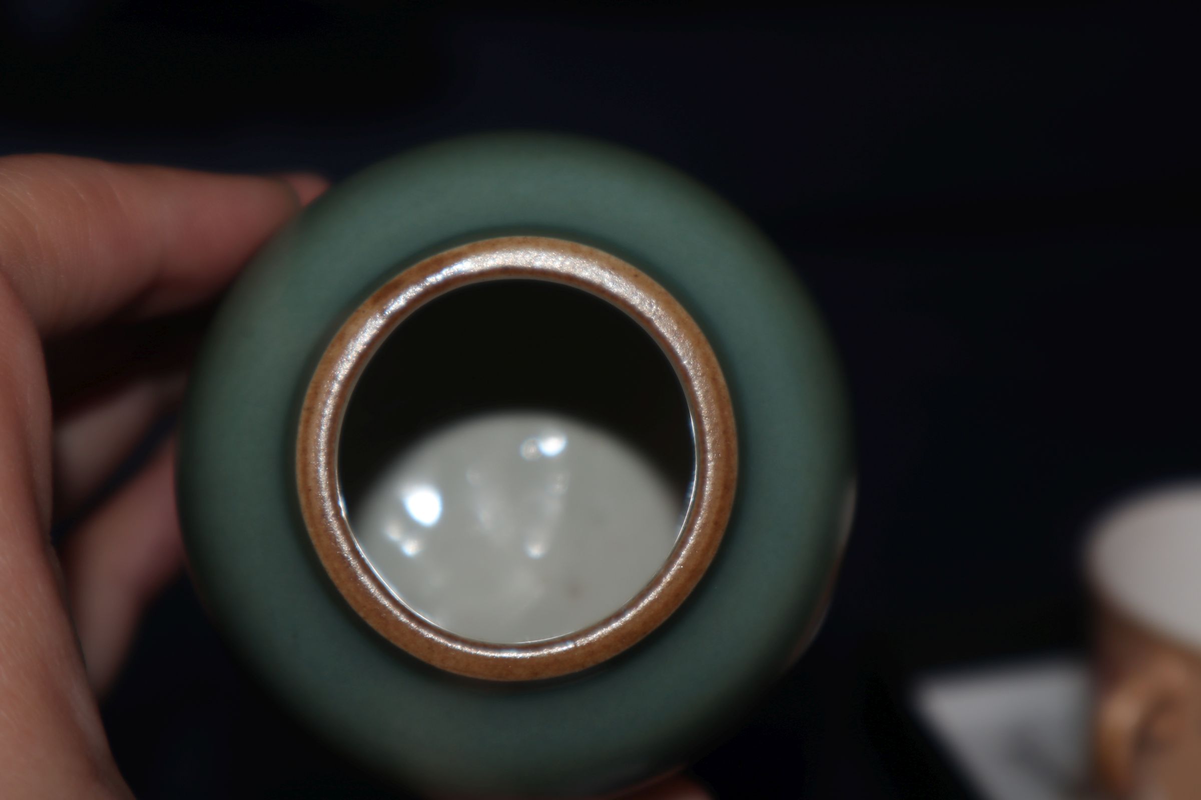 A Chinese blue and white tea bowl and a Chinese green glazed ink pot tallest 6cm - Image 17 of 17