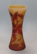 A cameo glass vase with pseudo Galle vase height 28cm