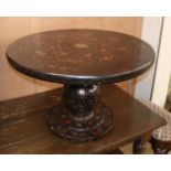 A Chinese laquered circular low occasional table Diameter 88cm