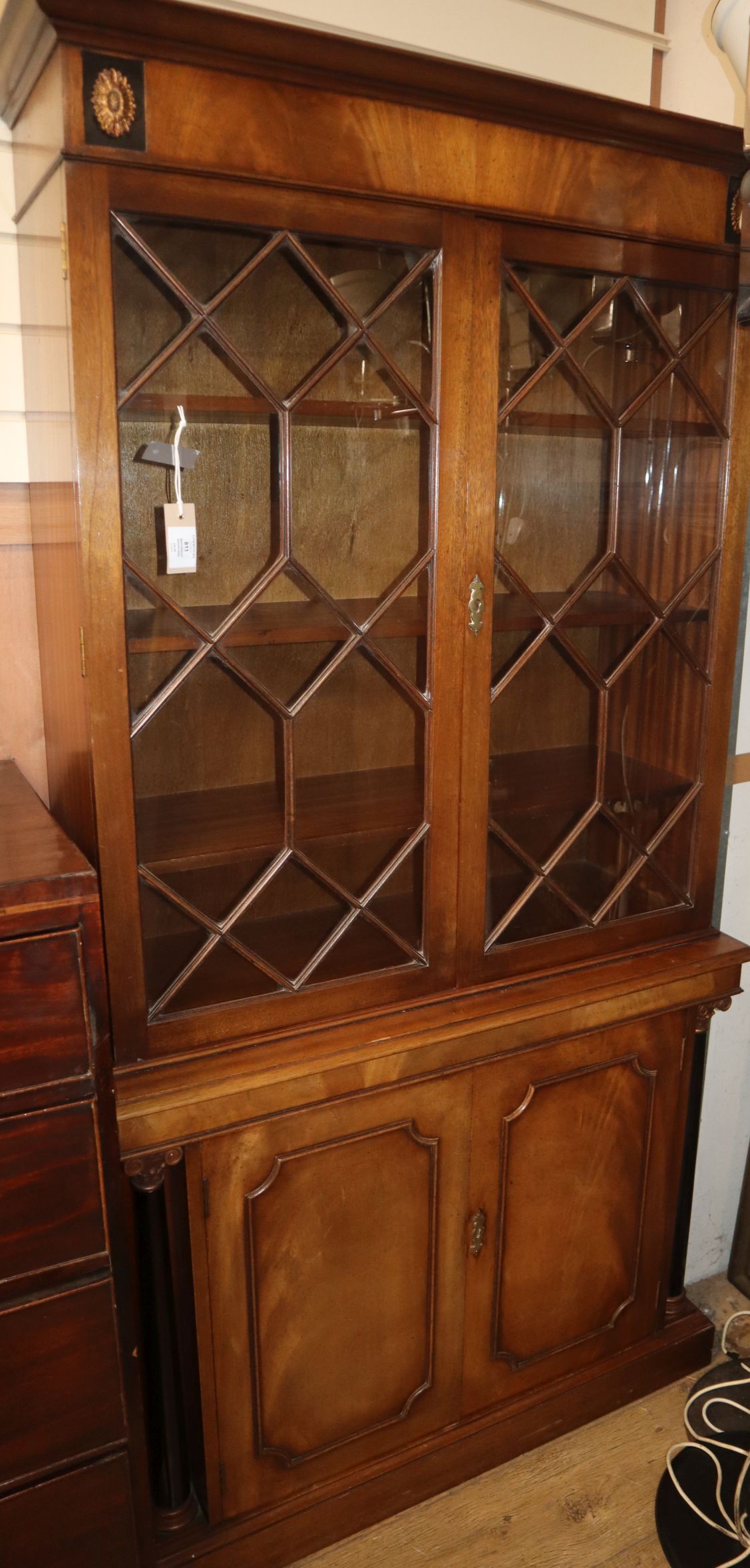 A reproduction mahogany bookcase W.94cm - Image 2 of 2