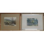 Walter G. Ramsey, two watercolours, Hampstead and another view of Ullswater, largest 21 x 28cm