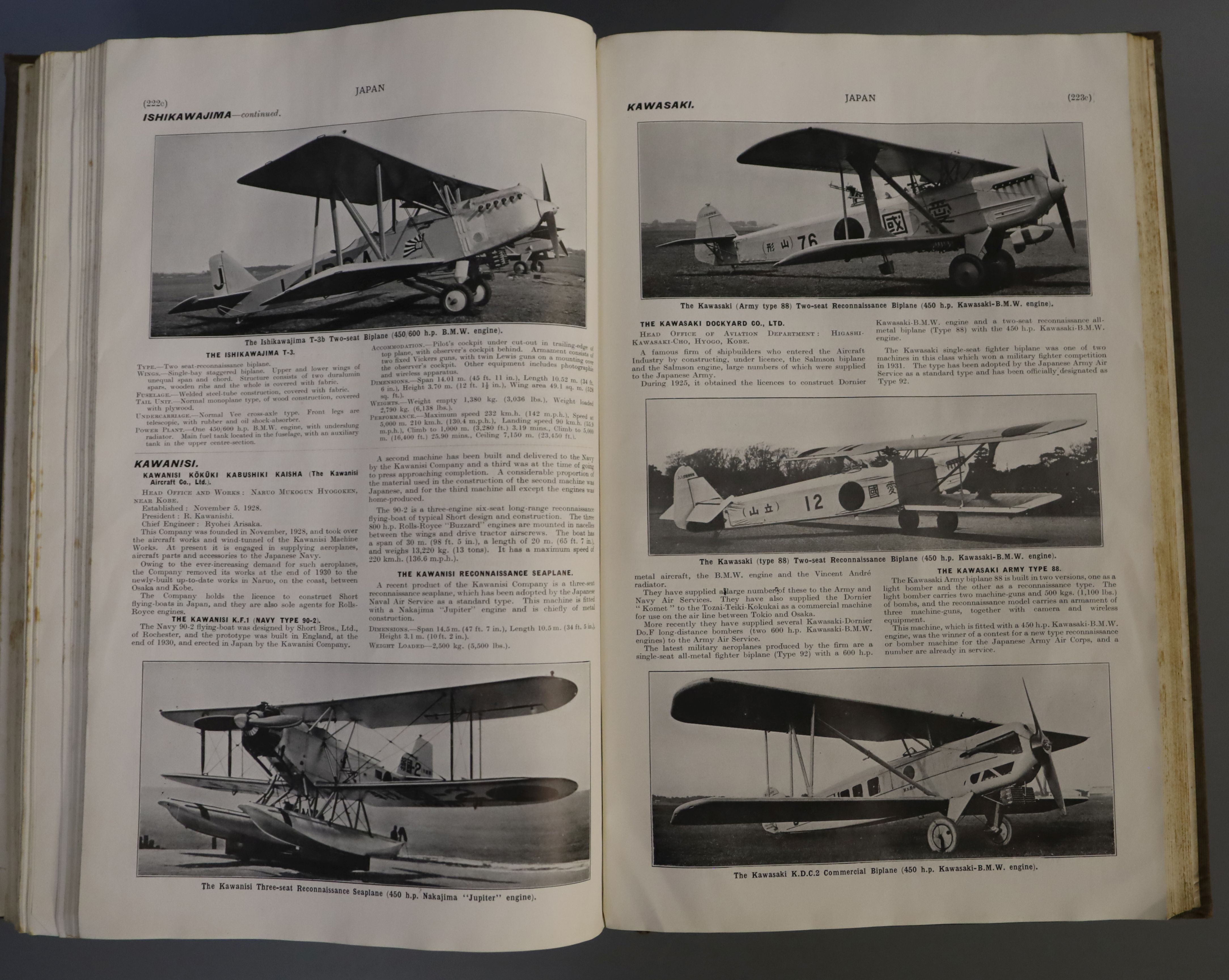 Jane's - Jane's All the World's Aircraft, 5 vols, qto, cloth, London 1925, 1927, 1929, 1931 and - Image 2 of 2