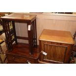 A Victorian mahogany pot cupboard and a mahogany nest of tables W.48cm