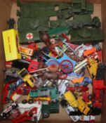 A collection of Corgi, military, matchbox, etc