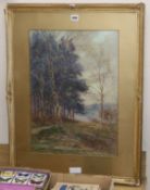 W Ramsey, watercolour, 'End of the Wood, Bletchworth, Surrey', signed , 53 x 38cm