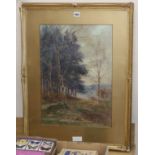 W Ramsey, watercolour, 'End of the Wood, Bletchworth, Surrey', signed , 53 x 38cm