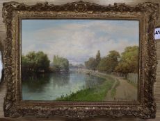 Edward Henry Holder (1864-1917), oil on canvas, River landscape, signed, 25 x 35cm