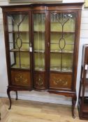 An Edwardian painted mahogany display cabinet, W.121.5cm