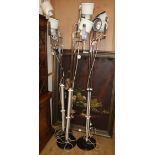 Three Italian white and chrome lamp standards H.200cm approx.