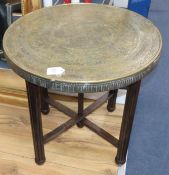 An Indian tray top table Diam.60cm