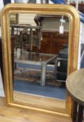 A 19th century French gilt framed overmantel mirror H.118cm