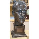 A bronze portrait bust 'The Withy Shaw Wonder' by Teddy Palmer height 43cm