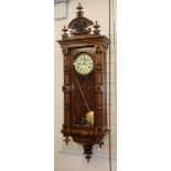 An early 20th century Vienna style regulator wall clock H.approx. 150cm