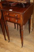 A Regency mahogany drop flap work table W.38cm