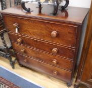 A Victorian mahogany secretaire chest W.98cm