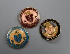 Twenty six Leander Rowing Club enamelled badges, 1990's-2000's