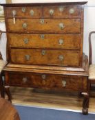 An early 18th century walnut chest on stand W.110cm