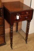 A Regency mahogany drop flap work table W.41cm