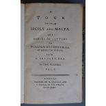 Brydone, Patrick - A Tour through Sicily and Malta, 2 vols, 8vo, rebound half calf, London 1773