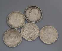Five Chinese coins