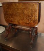 A Victorian walnut Sutherland table W.54cm