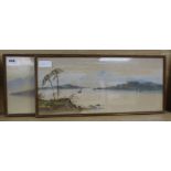 William Earp (1831-1914) pair of watercolours, Loch scenes, signed, 23 x 52cm