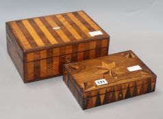 Two Victorian inlaid work boxes