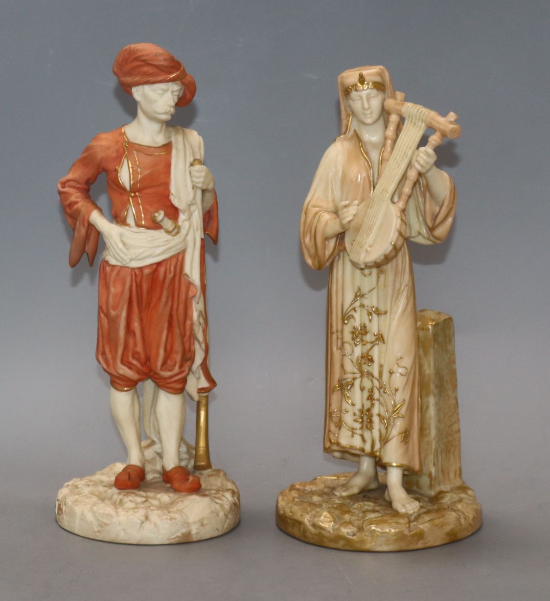 Two Royal Worcester blush ivory figures