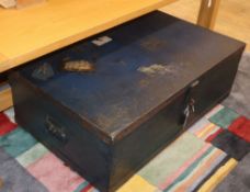 A painted ammunition box W.84cm