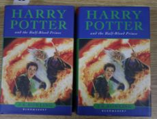 Two Harry Potter and The Blood Prince, First Edition books, one signed J K Rowling