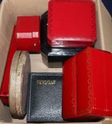Seven assorted watch and jewellery boxes including Cartier and Bulgari.