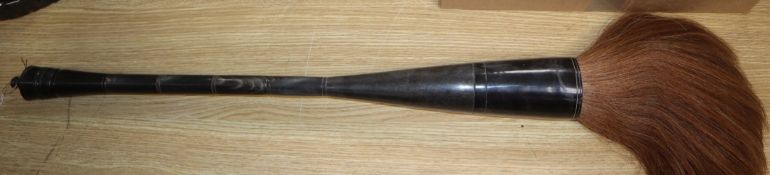 A large Chinese horn handle painting brush bought by John Hilliard in the 1960s, acquired c.1976