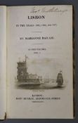 Baillie, Marianne - Lisbon in the Years 1821, 1822 and 1823, 1st edition, 2 vols, 16mo, half calf,