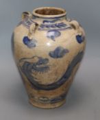 A Chinese blue and white jar height 31cm