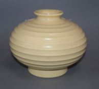 A Wedgwood yellow ground vase designed by Keith Murray height 16cm