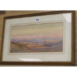 Philipa Anna Frederica Stephenson (fl.1896-1937) watercolour, Sunset on Moab, signed, 17 x 34cm