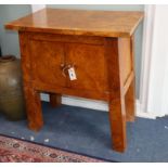 A small burr teak cupboard W.71cm