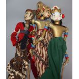 Three traditional Indonesian hand puppets