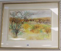 Alfred Hackney, watercolour, Autumn landscape, signed, 37 x 51cm