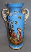 A large Continental figurative two handled vase height 54cm