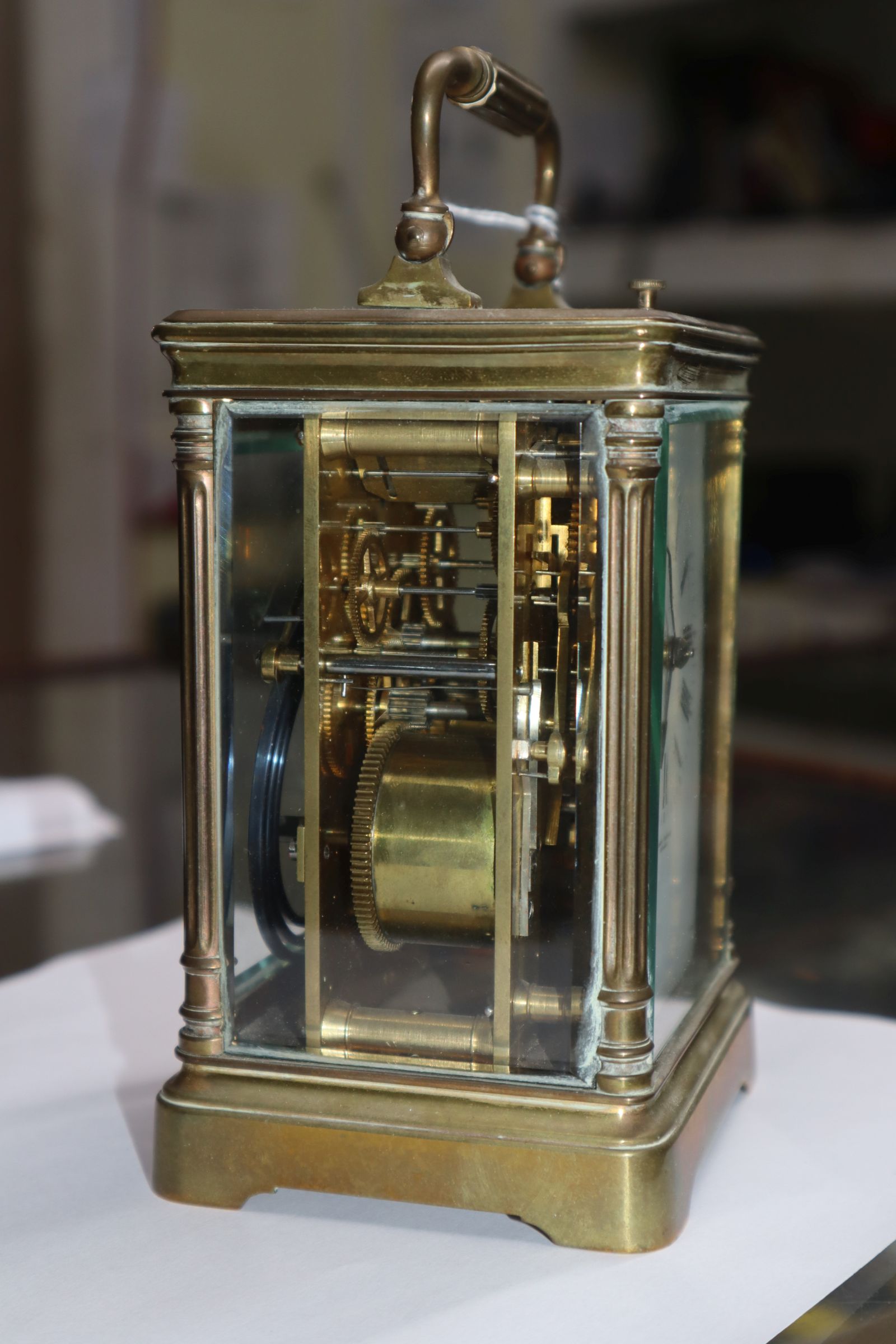 An early 20th century French brass repeating carriage clock - Image 5 of 5