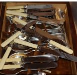 A canteen of plated Old English cutlery and other boxed sets of cutlery