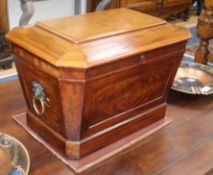 An early 19th century mahogany sarcophagus wine cooler W.75cm