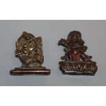 Two Sino-Tibetan bronze figures of deities, 19th century