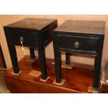 A pair of Chinese lacquer side tables W.38.5cm